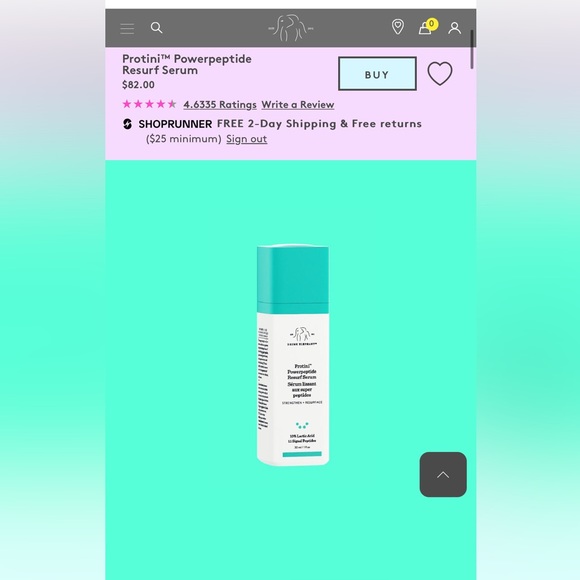 NIB Drunk Elephant Protini Powerpeptide Resurf Serum - Picture 9 of 9